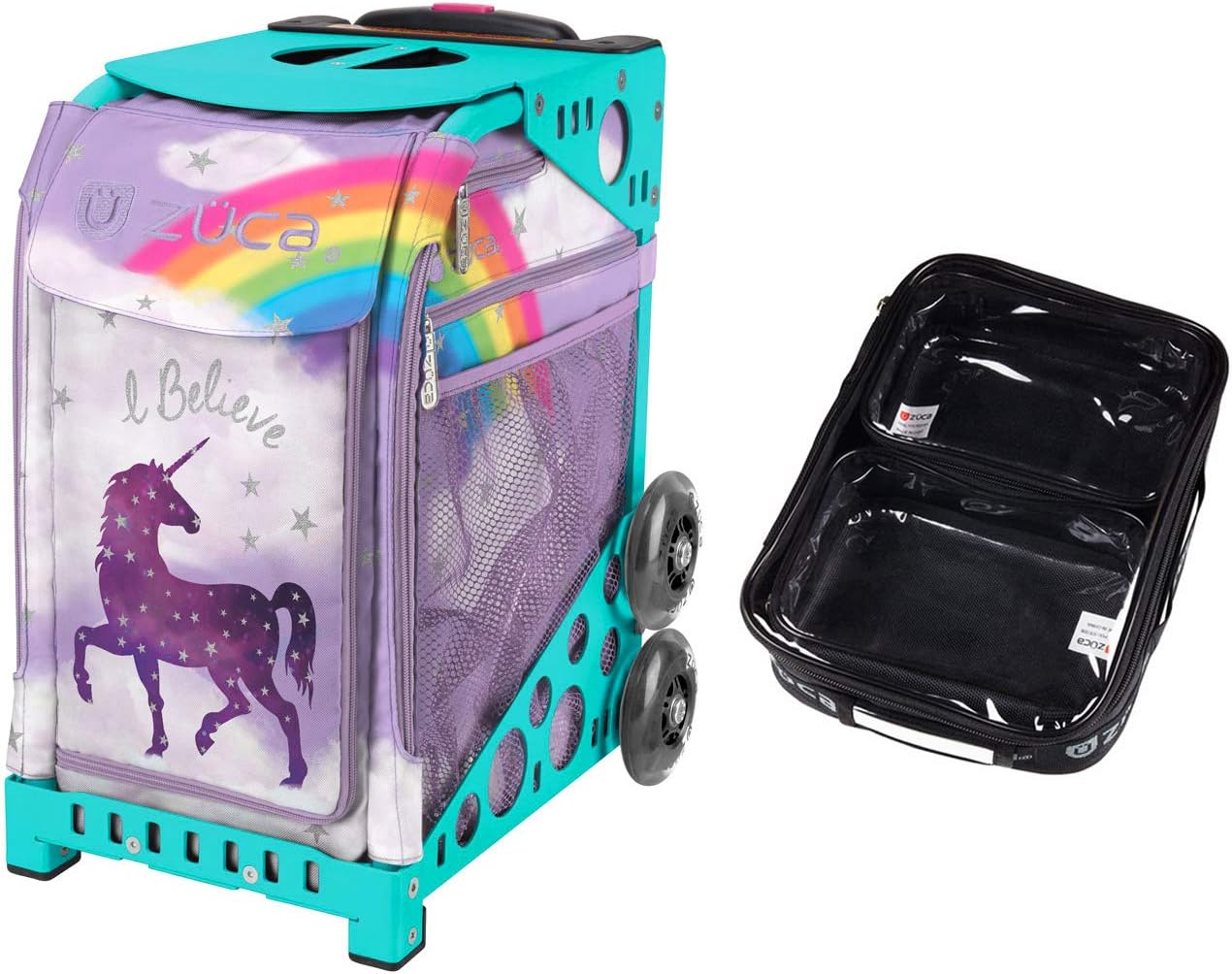 

Спортивная сумка Zuca Unicorn 2 с подарочными пакетами: один большой и два маленьких (бирюзовая оправа), Зеленый, Спортивная сумка Zuca Unicorn 2 с подарочными пакетами: один большой и два маленьких (бирюзовая оправа)