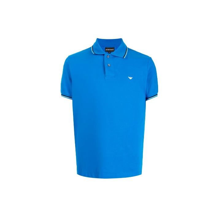 

Поло с коротким рукавом и принтом логотипа EMPORIO ARMANI, синий