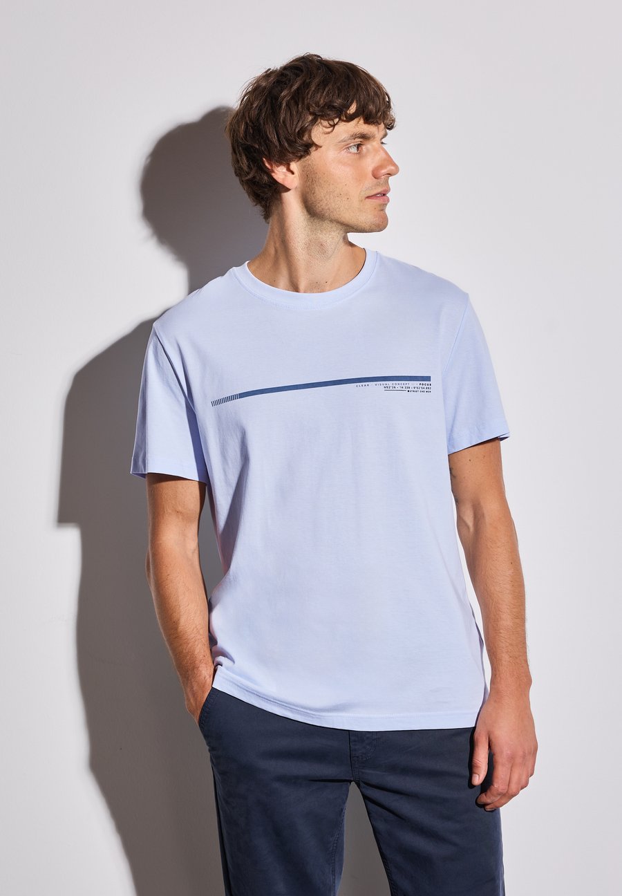 

Футболка Street One MEN Print T-shirt, Blau/Light Blue, Синий, Футболка Street One MEN Print T-shirt, Blau/Light Blue