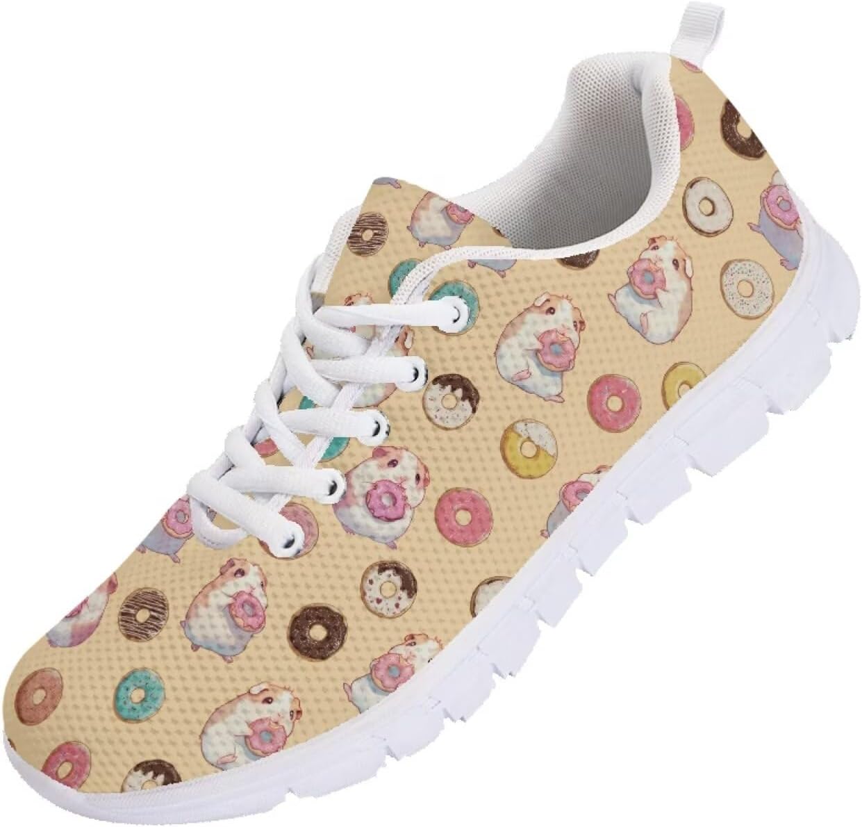 

Мужские кроссовки Funnydude Funny Print для бега, осенние, легкие, дышащие, спортивные, Hamsters Donuts