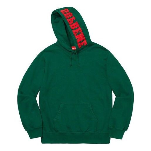 

Толстовка fw19 week 14 mirrored logo hooded sweatshirt Supreme, зеленый
