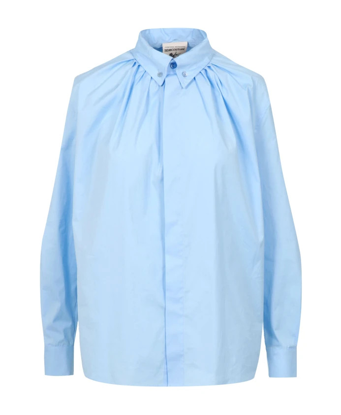 

Свободная рубашка из хлопкового поплина Semicouture, синий