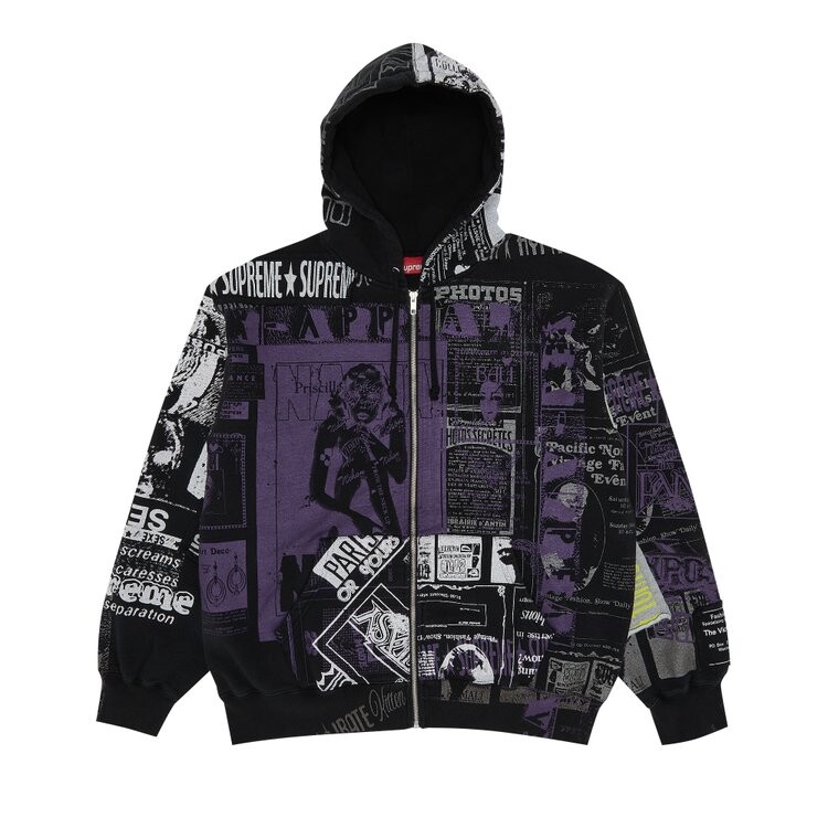 

Толстовка Supreme Collage Zip Up Hooded Sweatshirt, черный