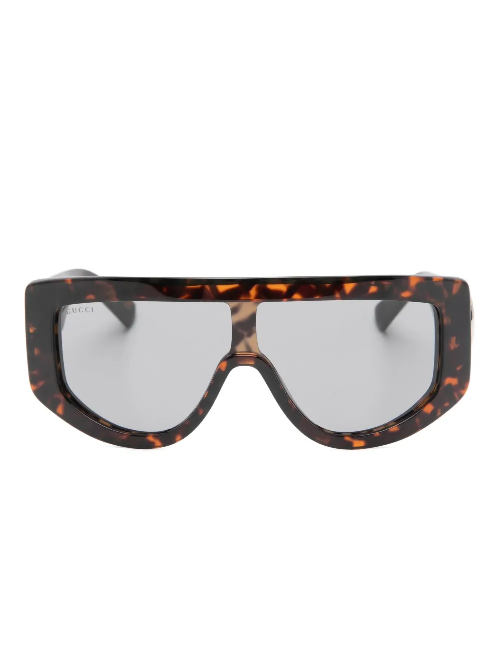 

Солнцезащитные очки с геометрической оправой Gucci, коричневый