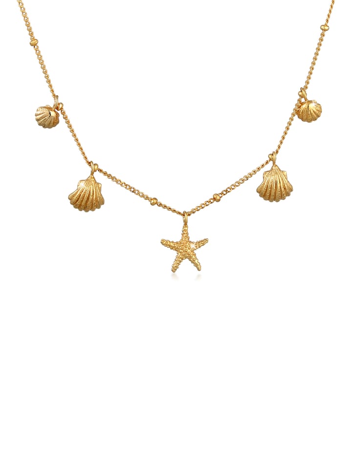 

Elli Колье из серебра 925 пробы с изображением ракушки и морской звезды в золотом исполнении