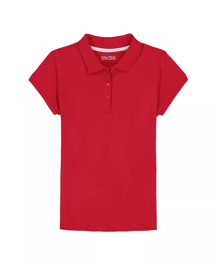 

Большие размеры, короткий рукав, поло из интерлока Nautica, красный