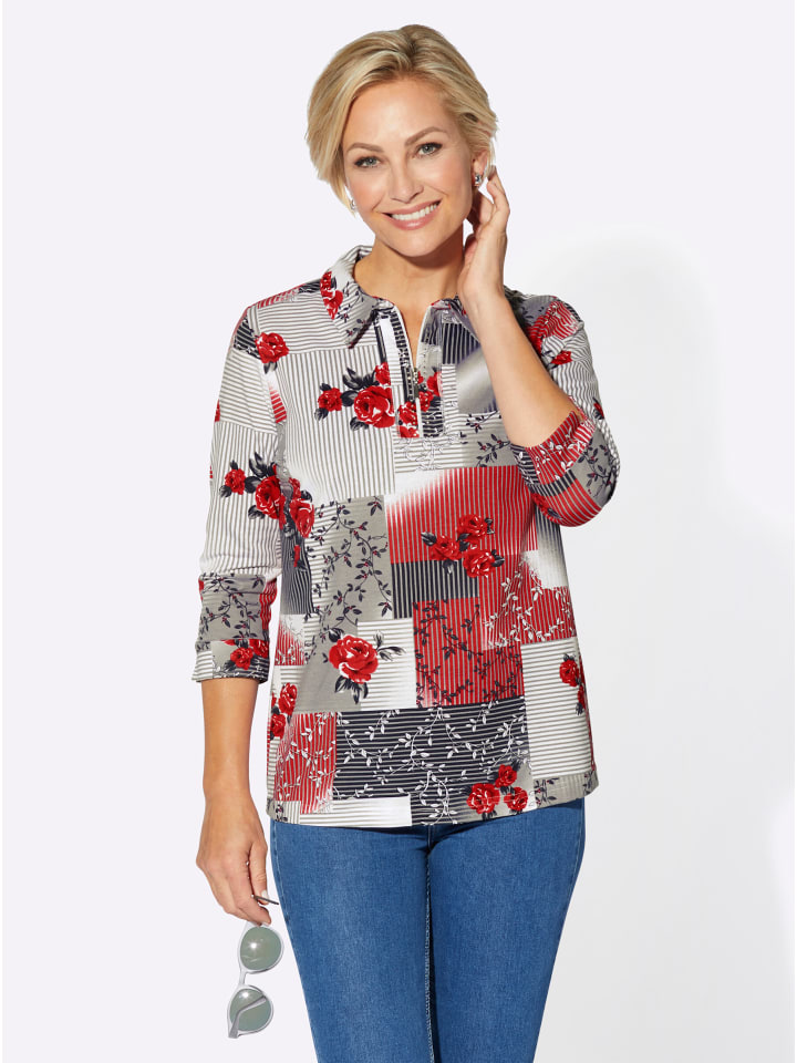 

Рубашка с рукавами 3/4 с принтом клубнично-серого цвета WITT WEIDEN