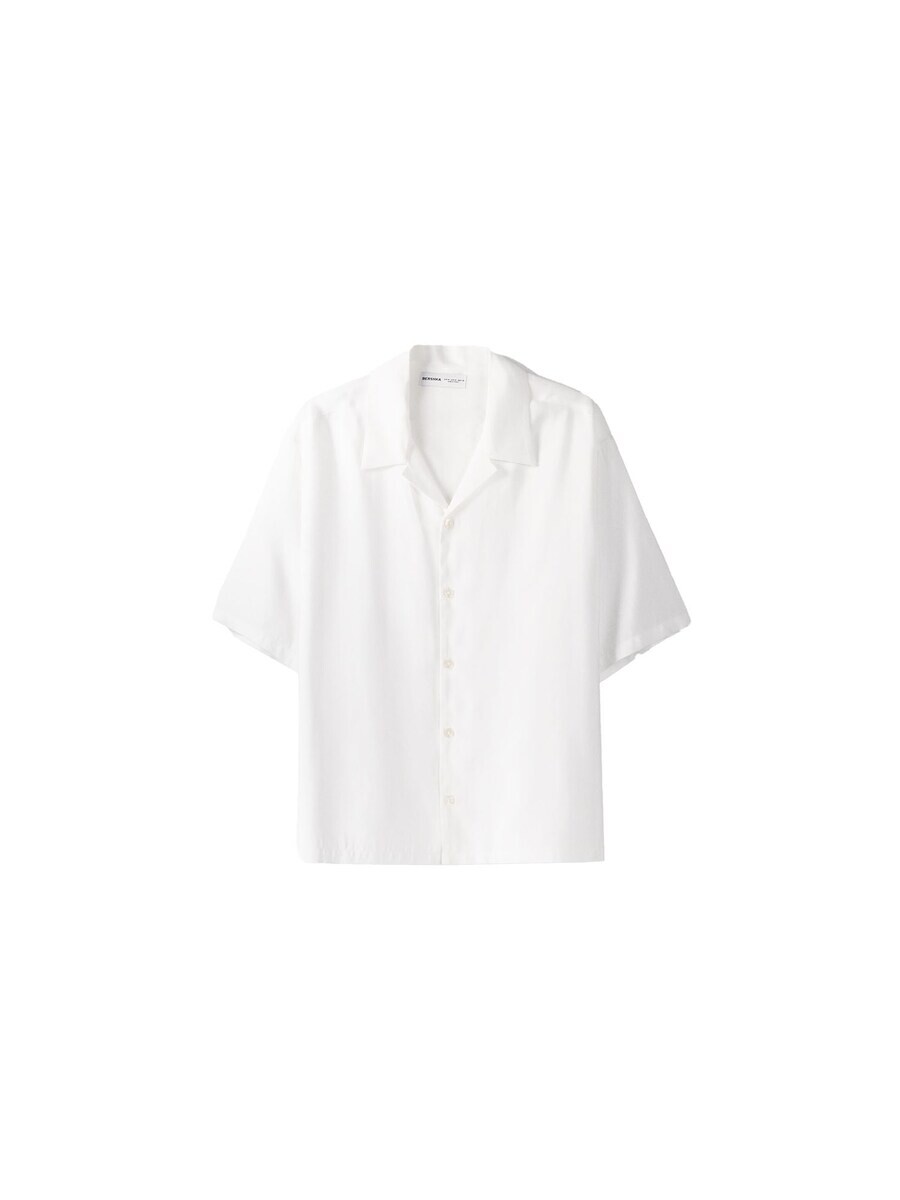 

Повседневная рубашка Bershka Comfort fit Button Up Shirt, белый