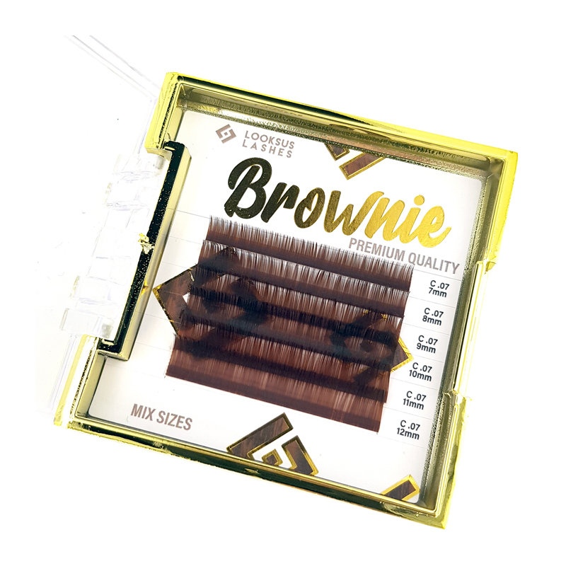 

Ресницы Brownie 0.07 - Средне-коричневые, D, 8 мм Looksus Lashes