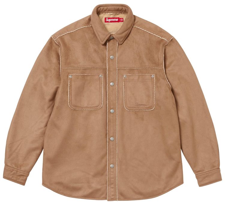 

Рубашка Supreme из искусственной замши на кнопках, коричневый
