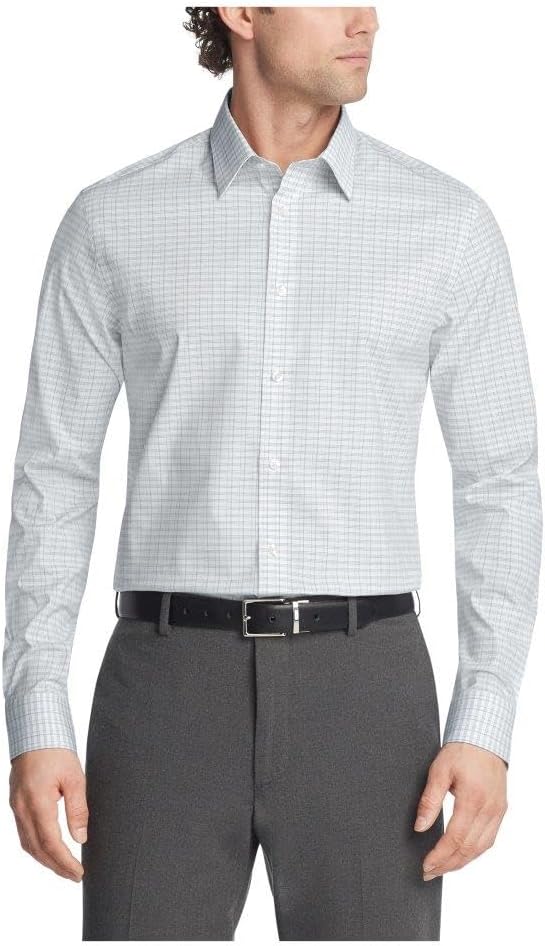 

Мужская рубашка Calvin Klein, не требующая глажки, эластичная, приталенная, в клетку, Aqua Multi