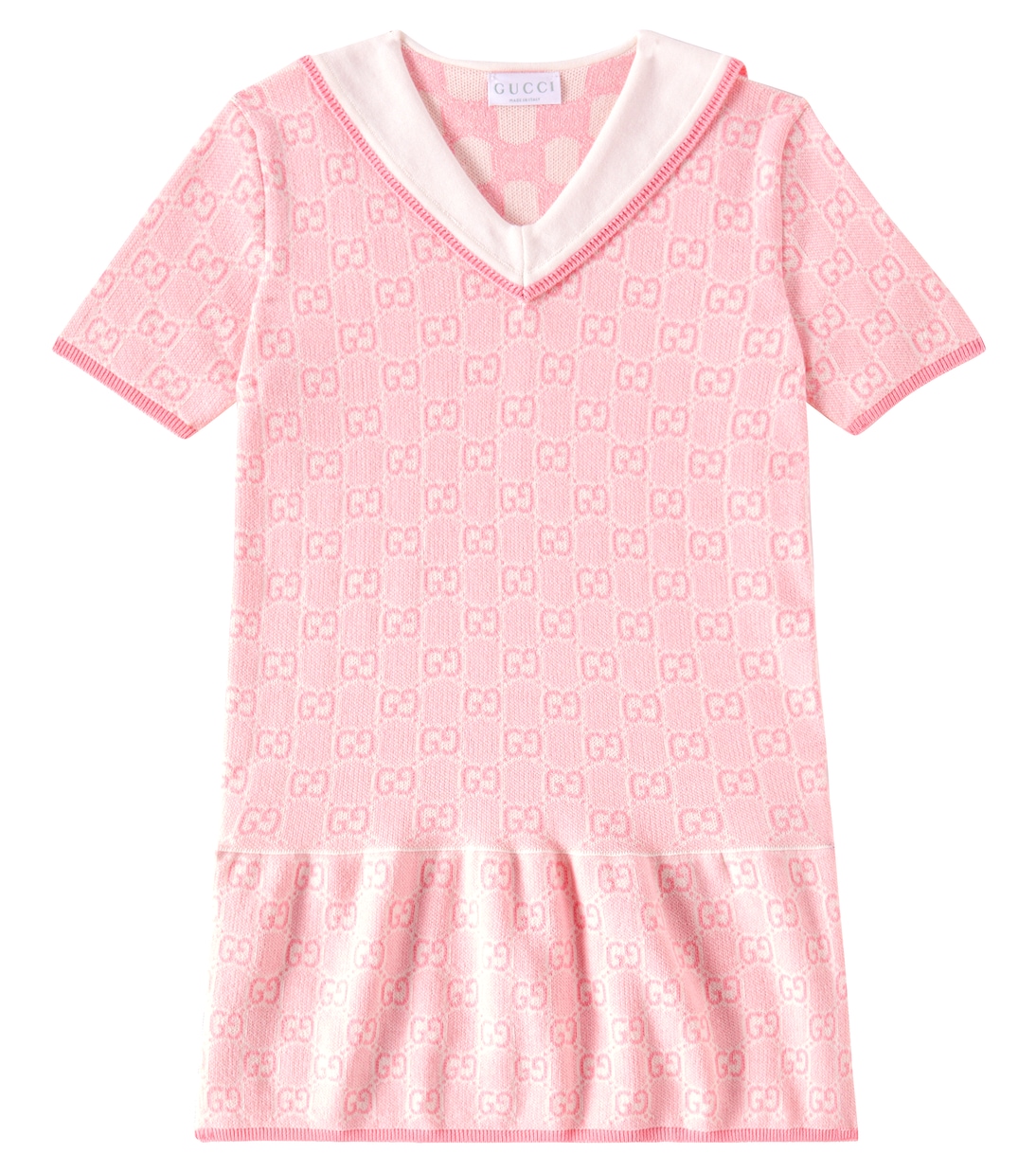 

GG хлопковое платье-поло Gucci Kids, Pastel Pink/White