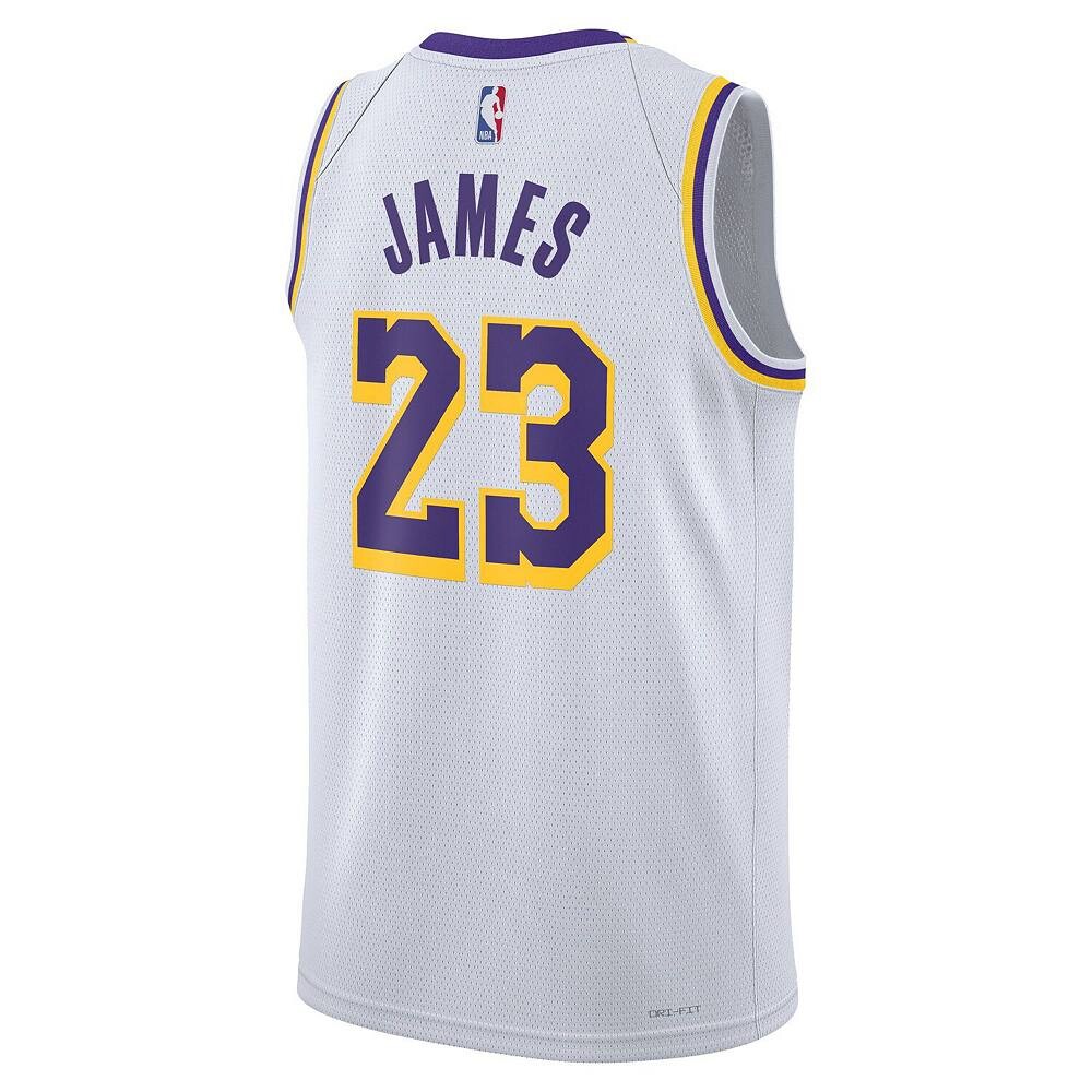Унисекс Джерси Nike LeBron James White Los Angeles Lakers Swingman — Association Edition, цвет Lak White — фото 4