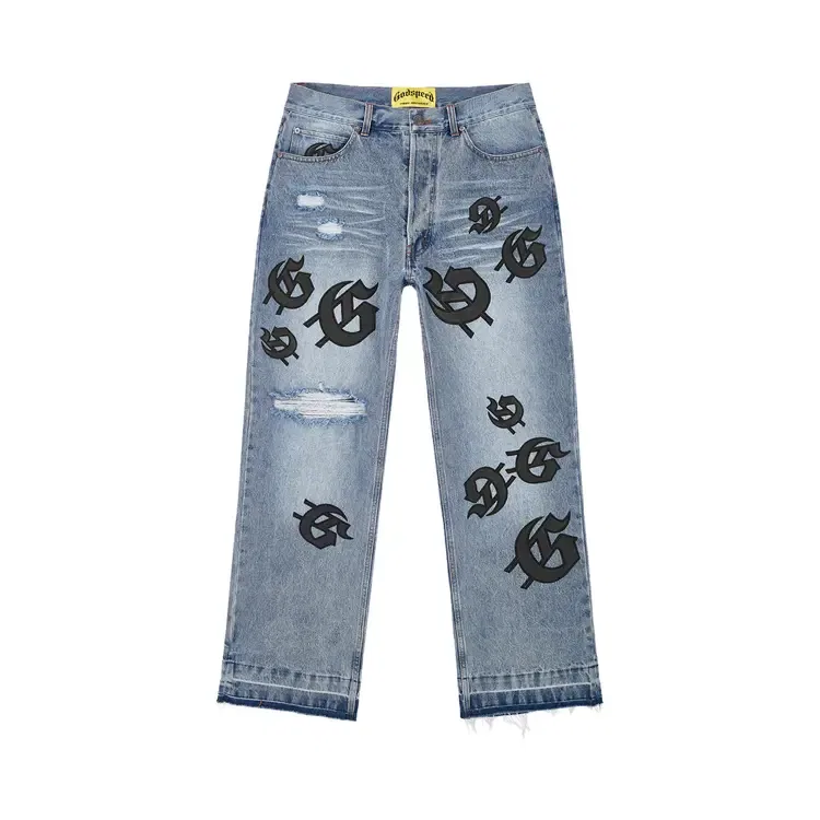 Джинсы подростковые Godspeed Scattered GS Logo Denim, синий
