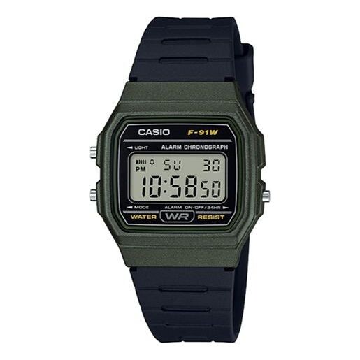 

Часы CASIO Waterproof Unisex Mens Black/Green Digital, черный