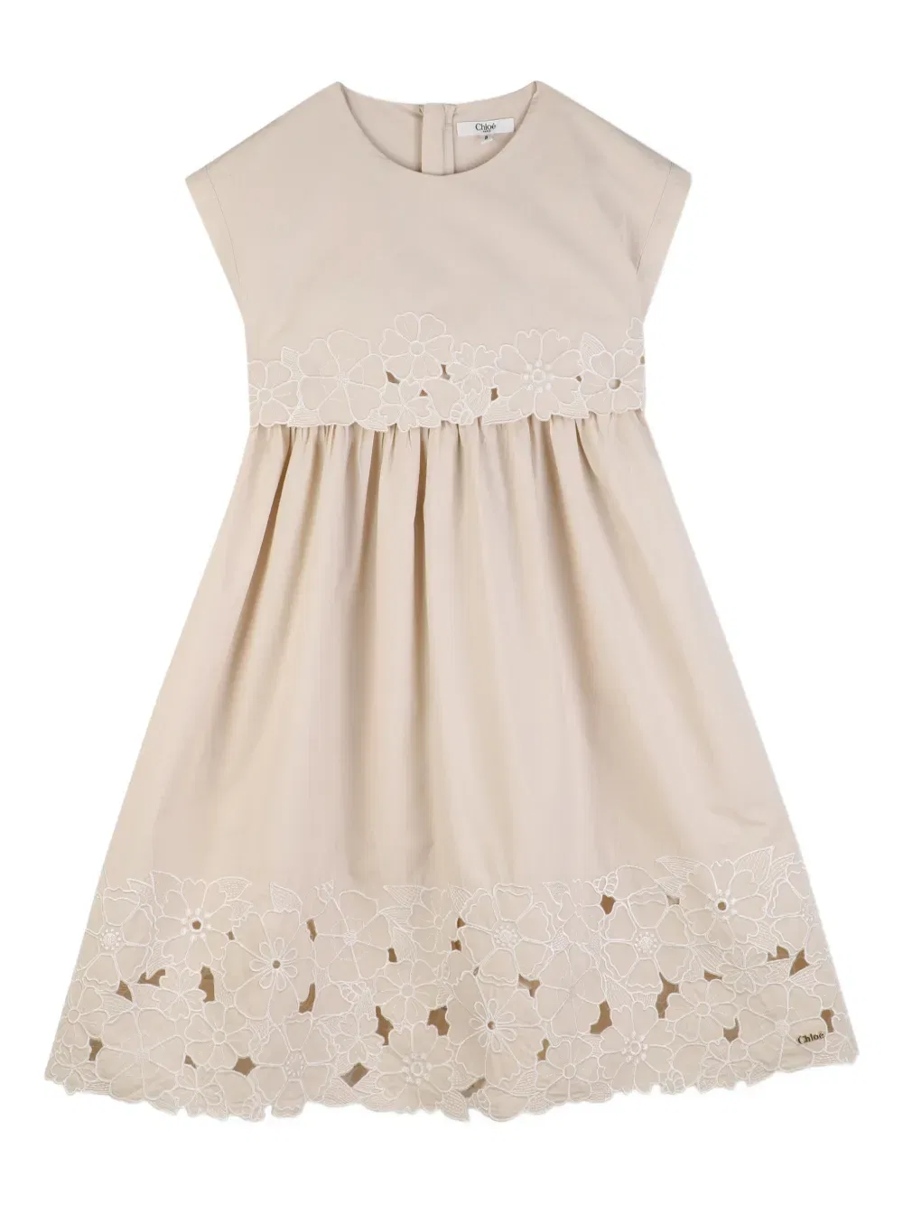 Платье с цветочной вышивкой Chloe Kids, нейтральный