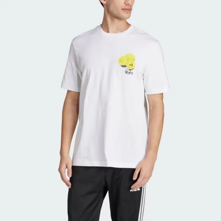 Футболка Free Shipping With AdiClub Lounge Still Life Lemons Graphic Adidas, White — фото 4