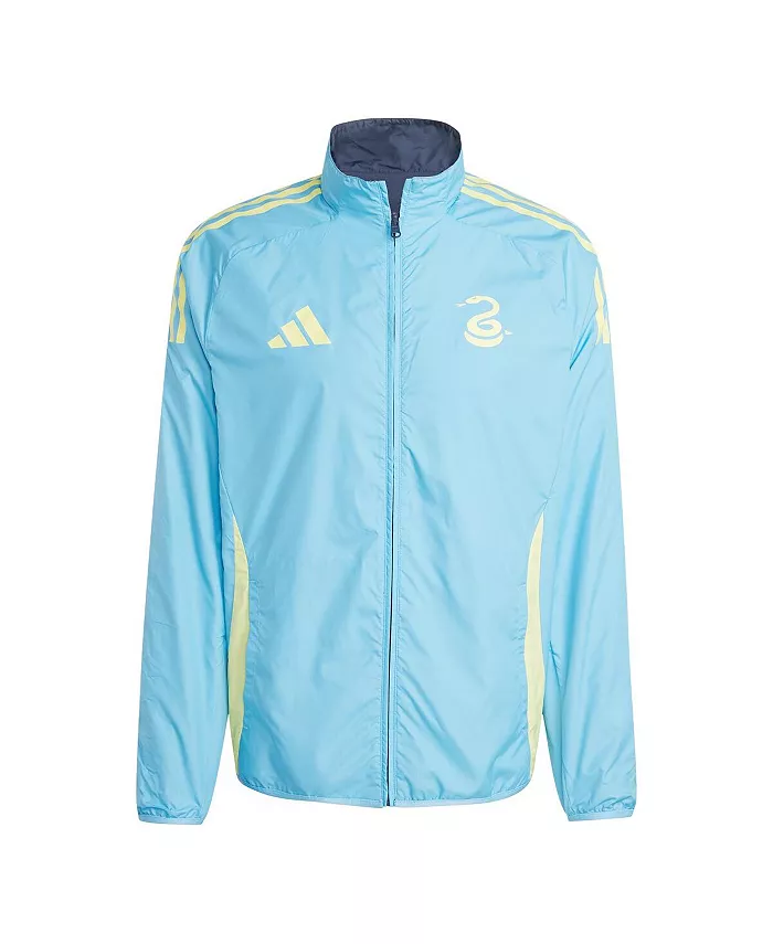 Мужская синяя/голубая реверсивная куртка на молнии Philadelphia Union 2025 Anthem Full-Zip adidas — фото 4