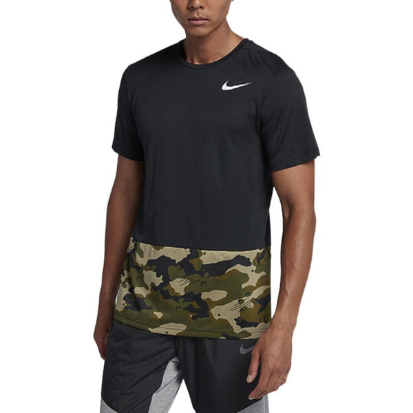 Футболка Men's Nike Splicing Camouflage Logo Sports Short Sleeve Black T-Shirt, мультиколор — фото 3