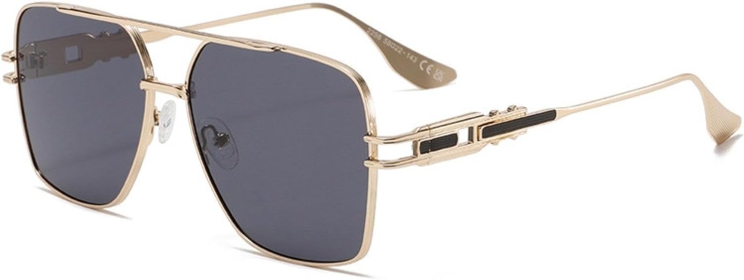 

Винтажные солнцезащитные очки большого размера для мужчин и женщин, модные, классическая металлическая оправа, летние, для путешествий и активного отдыха, защита от УФ-излучения UV400 TVTBBVV, C1