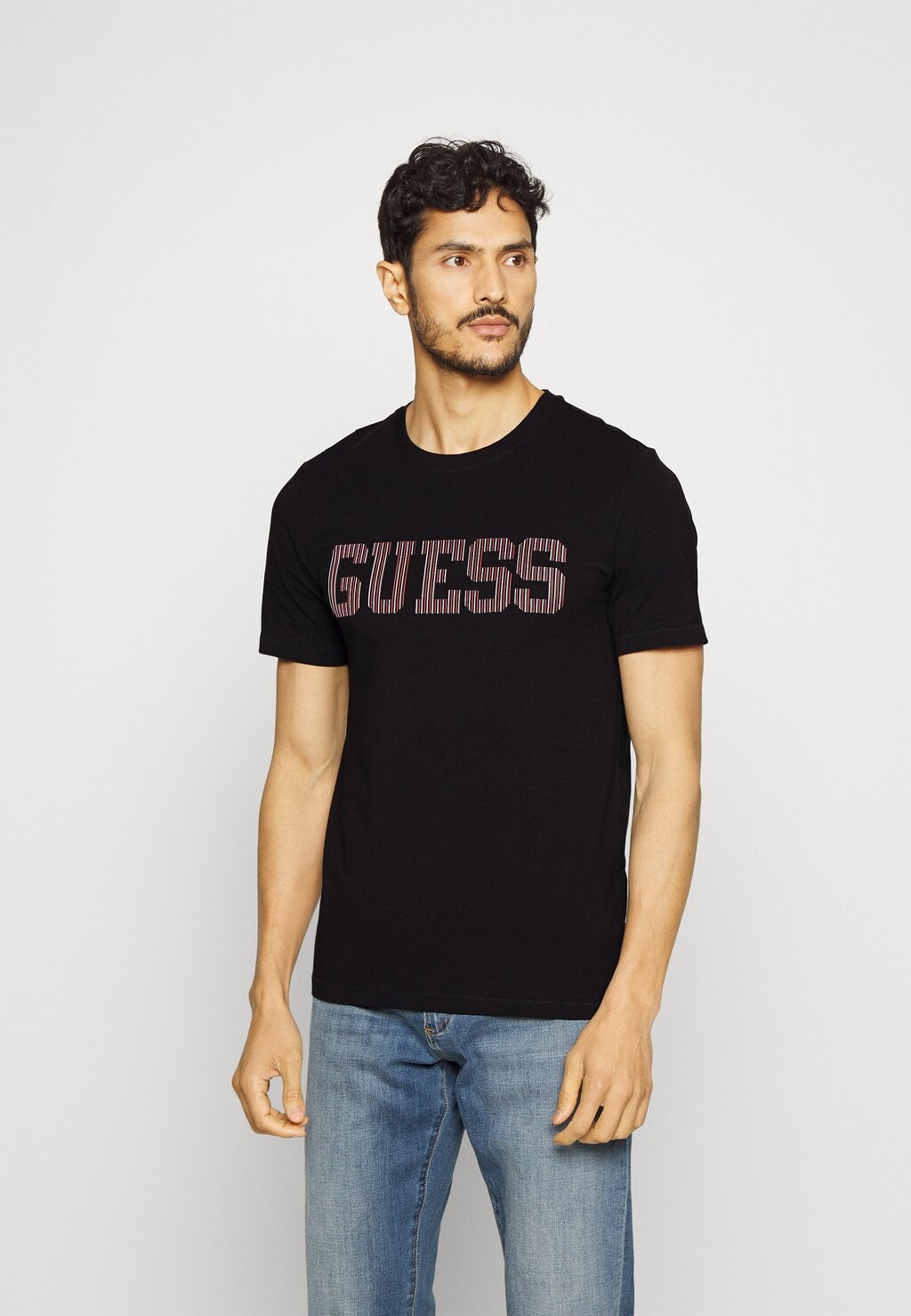

Футболка с принтом Ermak Cn Ss Guess, цвет jet black