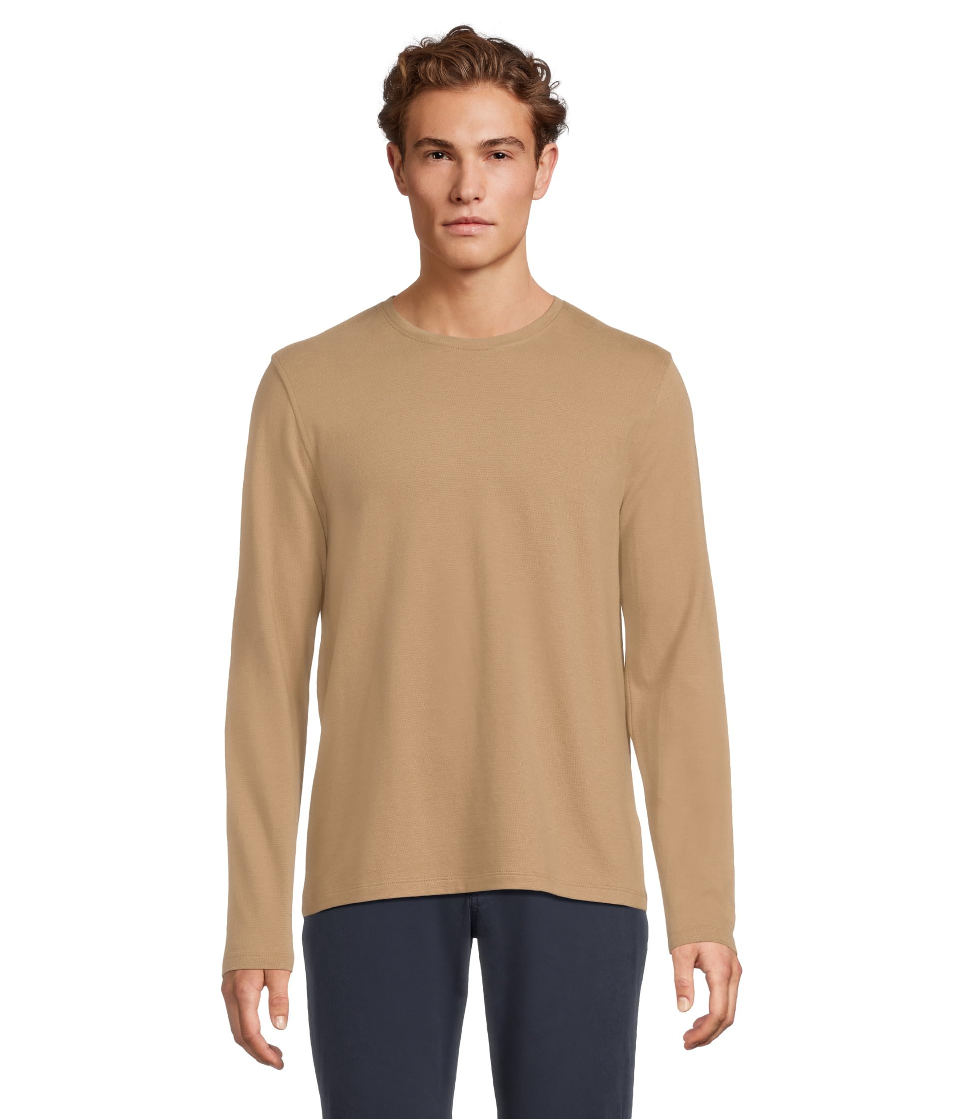 

Топ Vince Birdseye Long Sleeve Crew, цвет British Khaki/Med Grey