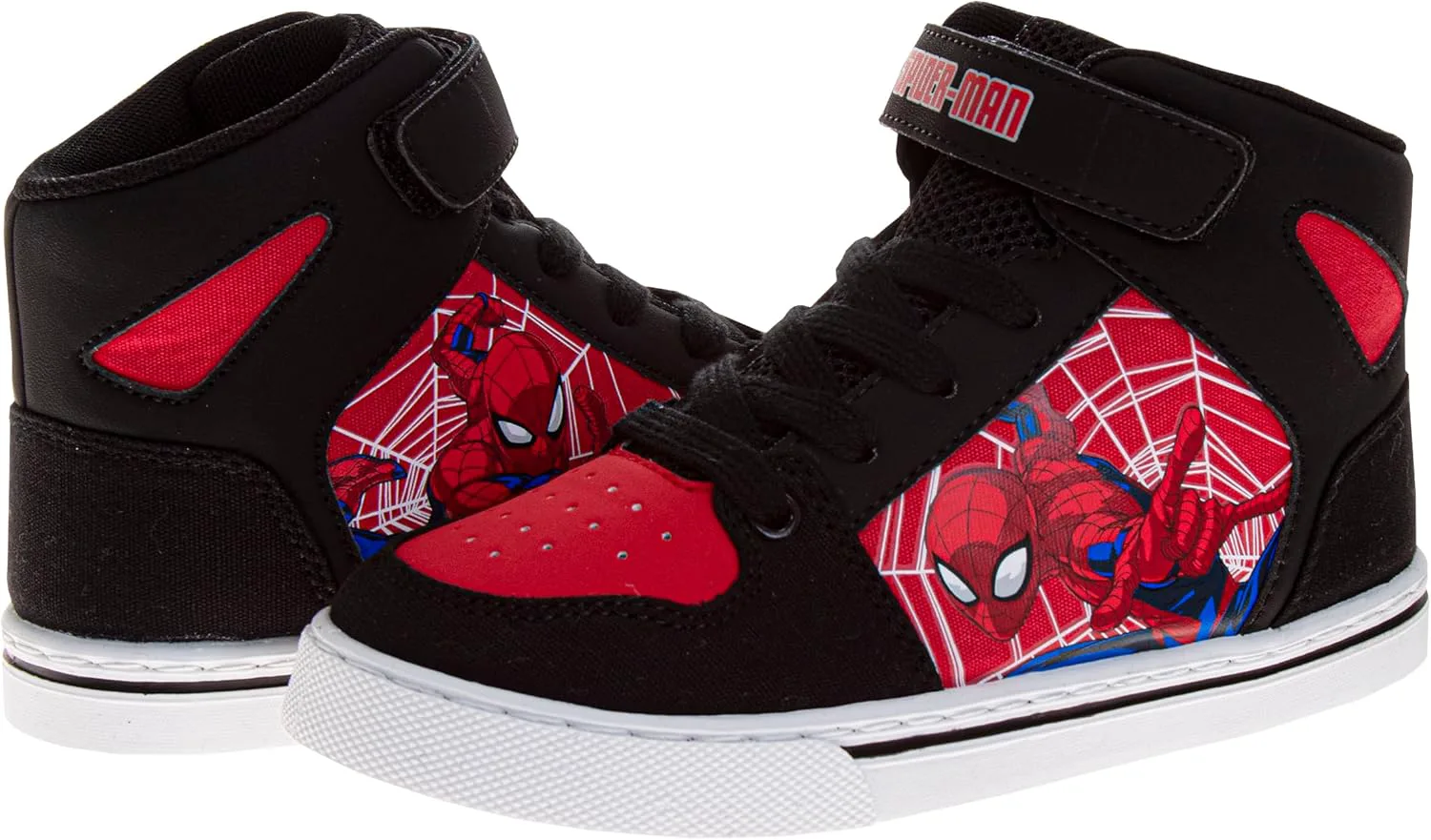 Кроссовки на высоком ходу Josmo Teenage Mutant Ninja Turtles Spiderman для мальчиков, легкие, дышащие, спортивные, размеры 12-13 для маленьких детей 1-4 для больших детей, черный — фото 3