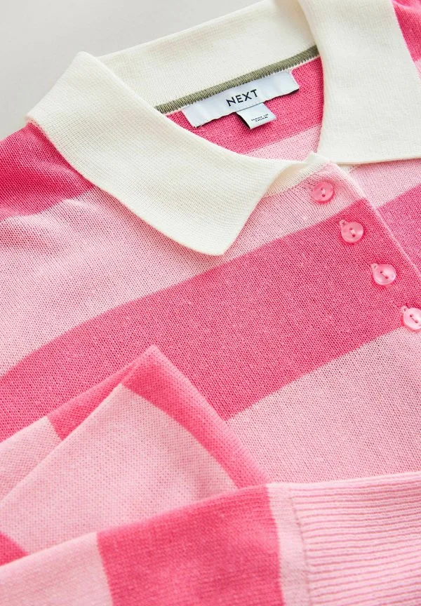 Рубашка поло Next, Pink Stripe — фото 2