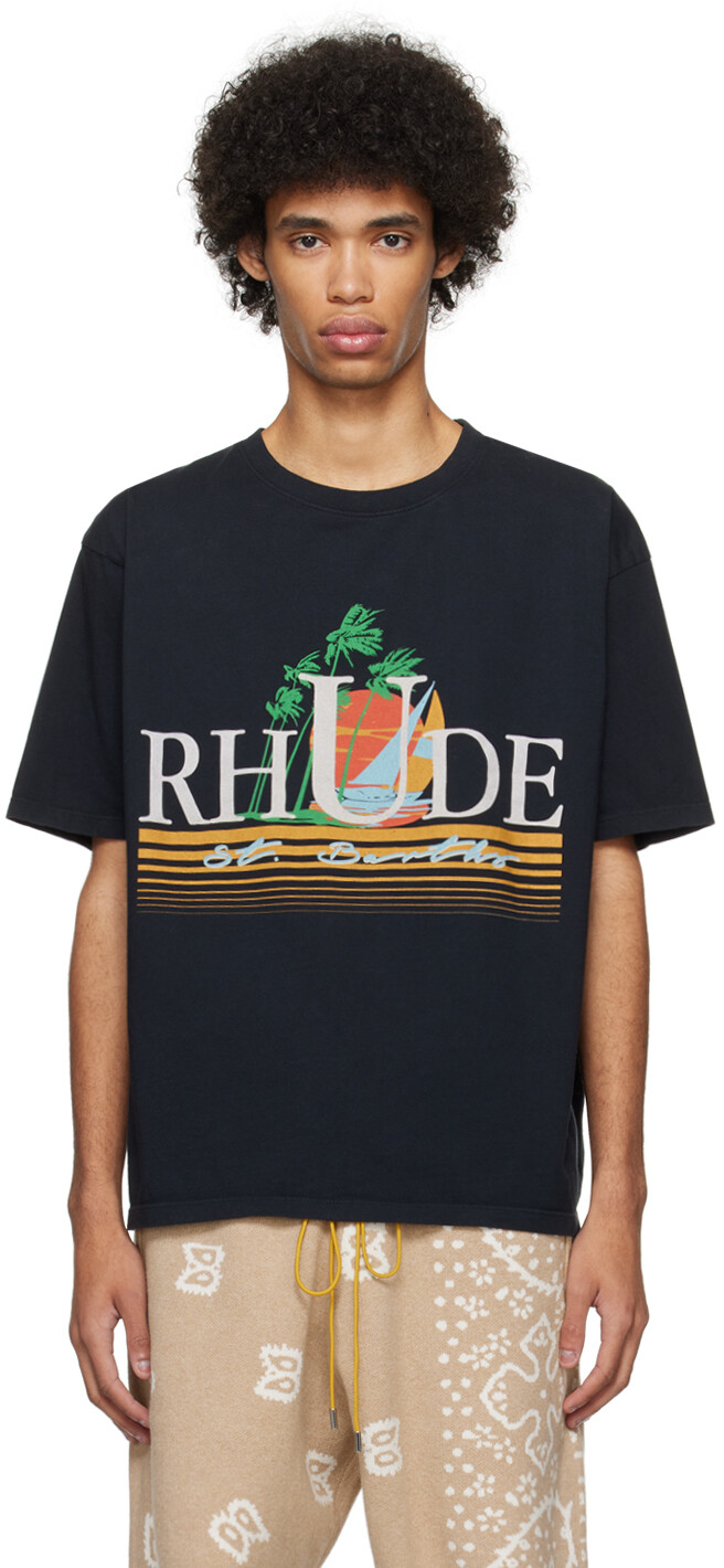 

Черная футболка «Тропики» Rhude