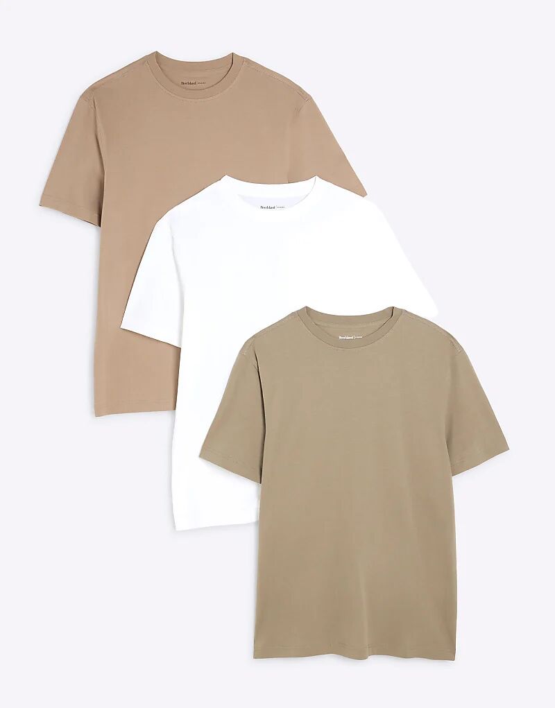 

Футболки Slim Fit, 3 шт. в упаковке, многоцветные River Island