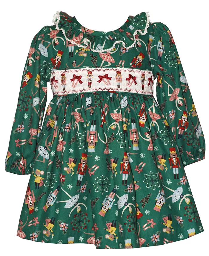 

Детский набор для девочек из 2 предметов: платье со смоткой Nutcracker и трусики Bonnie Baby, зеленый