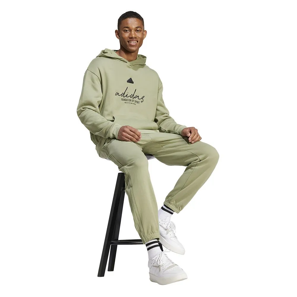 Худи adidas Brand Love French Terry, зеленый — фото 4