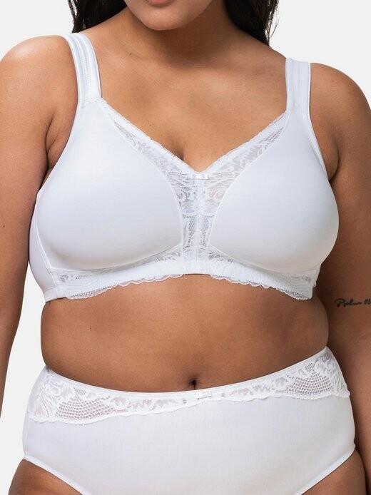 

Бюстгальтер без косточек современное кружево + хлопок Triumph, белый