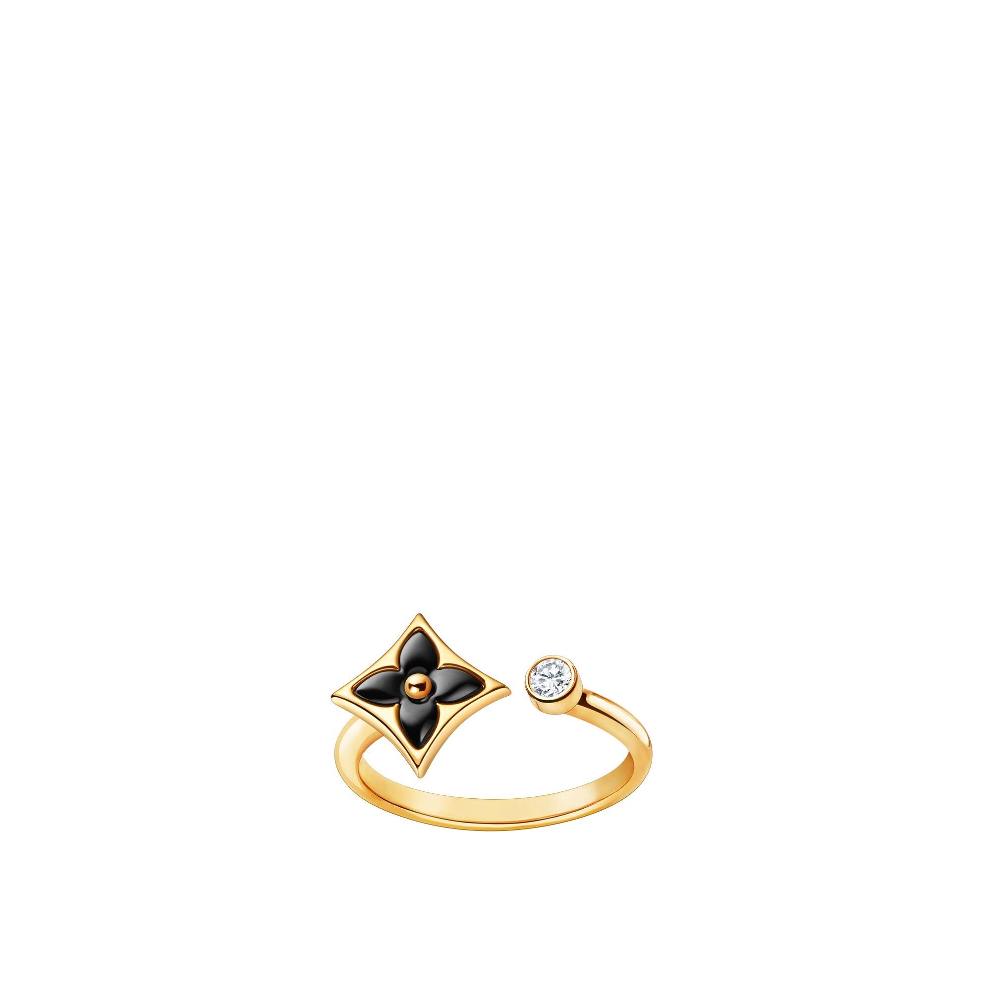 

Кольцо Color Blossom Mini Star, желтое золото, оникс и бриллиант Louis Vuitton, золотой