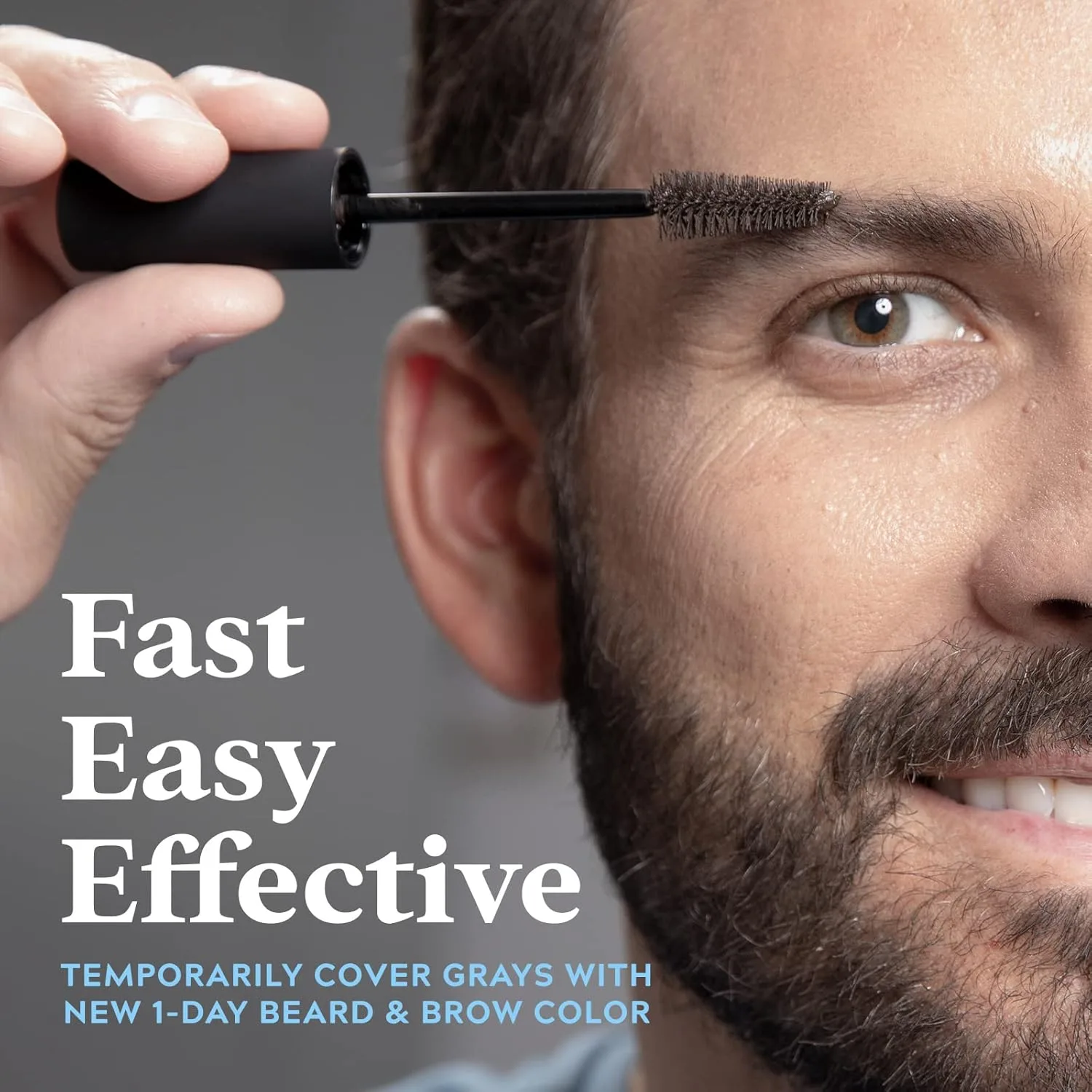Временная краска для бороды и бровей Just for Men 1-Day, для придания густоты и легкого нанесения с помощью расчески. Легко наносится без смешивания с помощью аппликатора-расчески., Black — фото 4