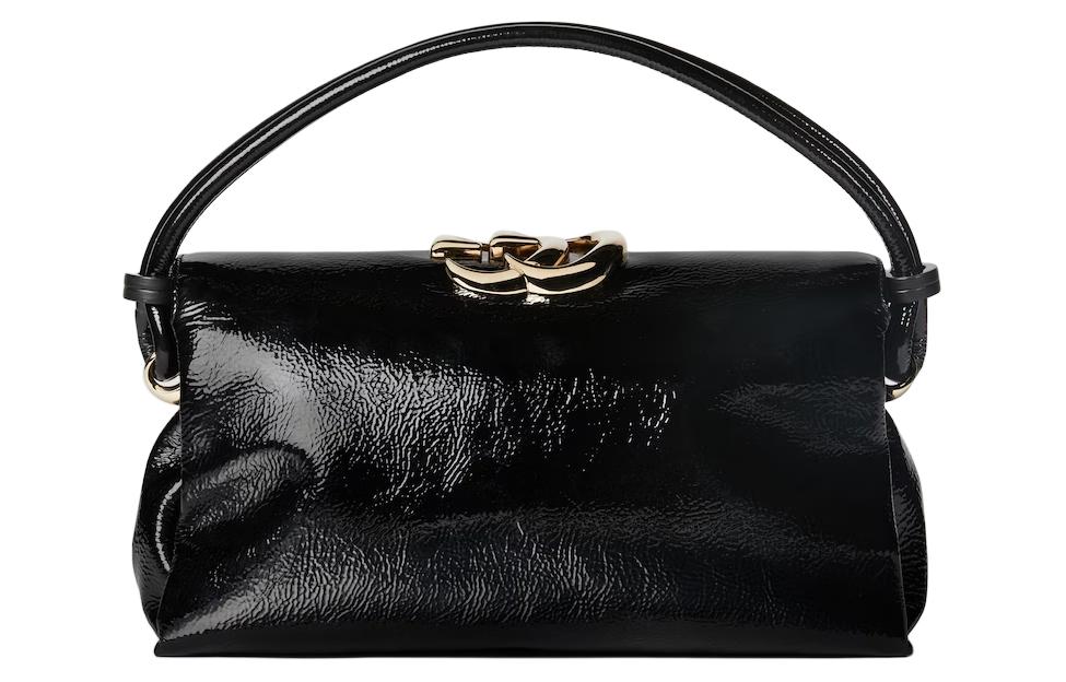 Женская сумка GUCCI из черной лаковой кожи — фото 4