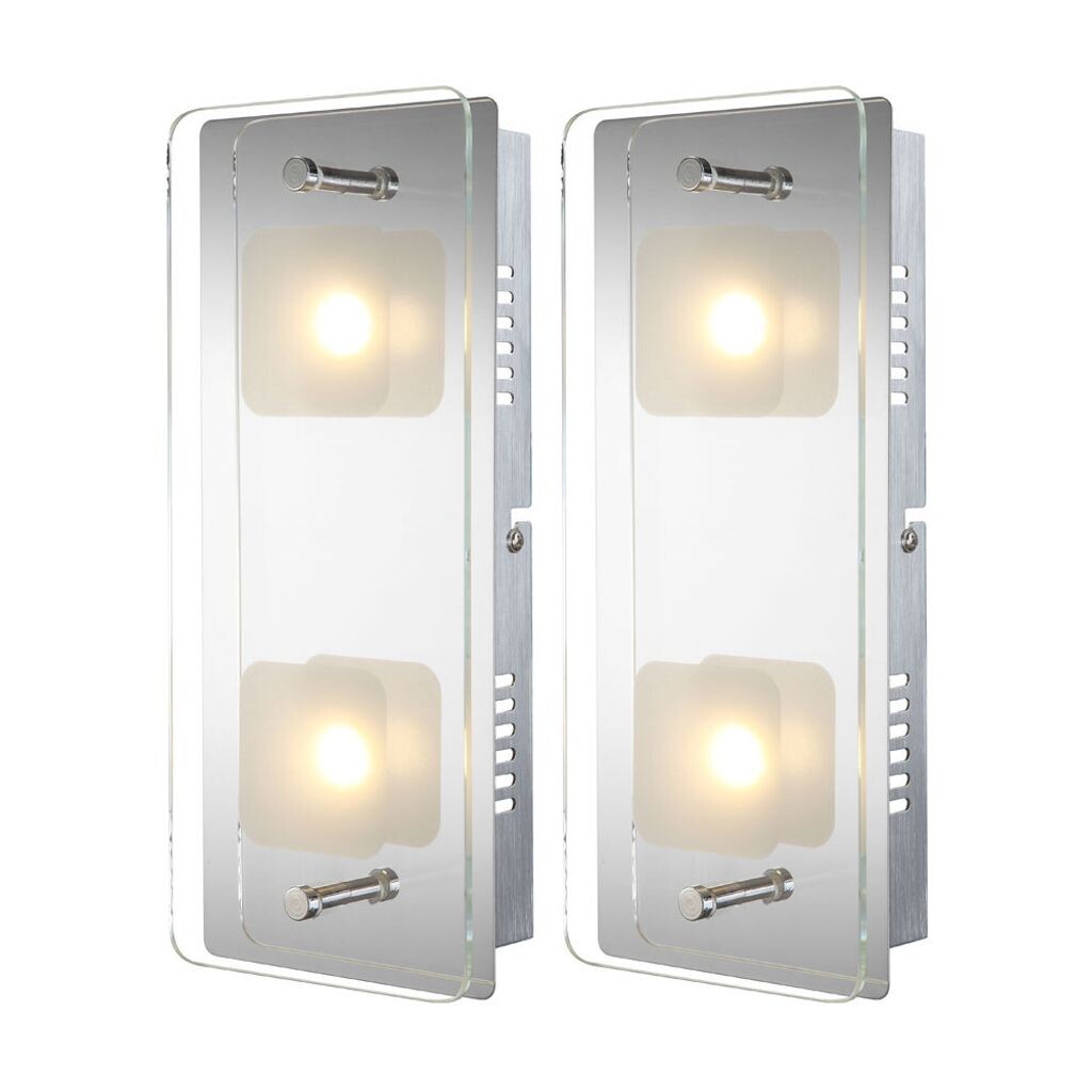 

Комплект из 2 светодиодных бра, металл, стекло, серебро, 3000К, L 28см Globo Lighting