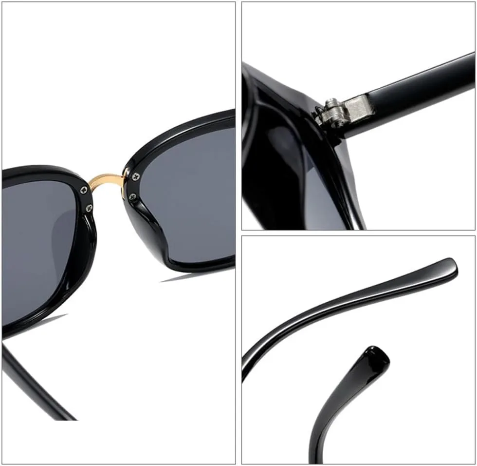 

Солнцезащитные очки «кошачий глаз» для женщин и мужчин, маленькая оправа, легкосплавные очки, ретро-панк очки, защита от ультрафиолета UV400 LANGSER, C4 Black Clear