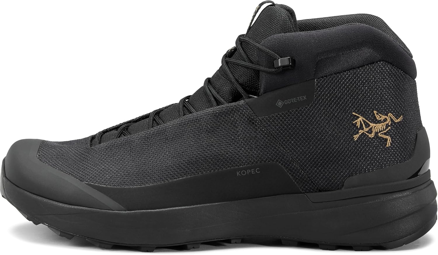 

Ботинки Arc'teryx Kopec Mid GTX для мужчин, Средние туристические и походные мужские обувь, Подошва Megagrip - водонепроницаемые, черный