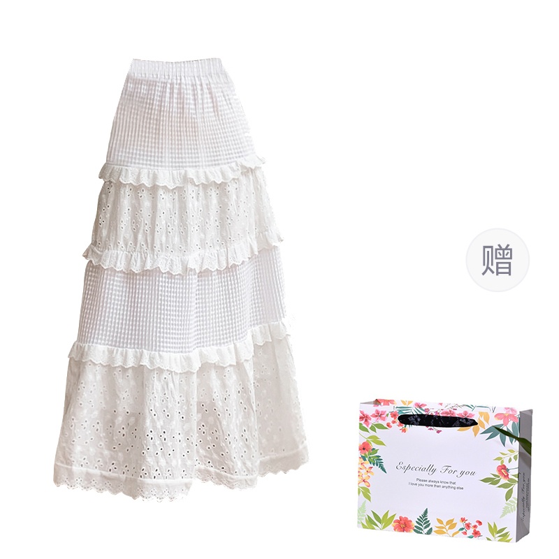 

Повседневная длинная юбка женская белая Hao Zhilang, белая — с подарком