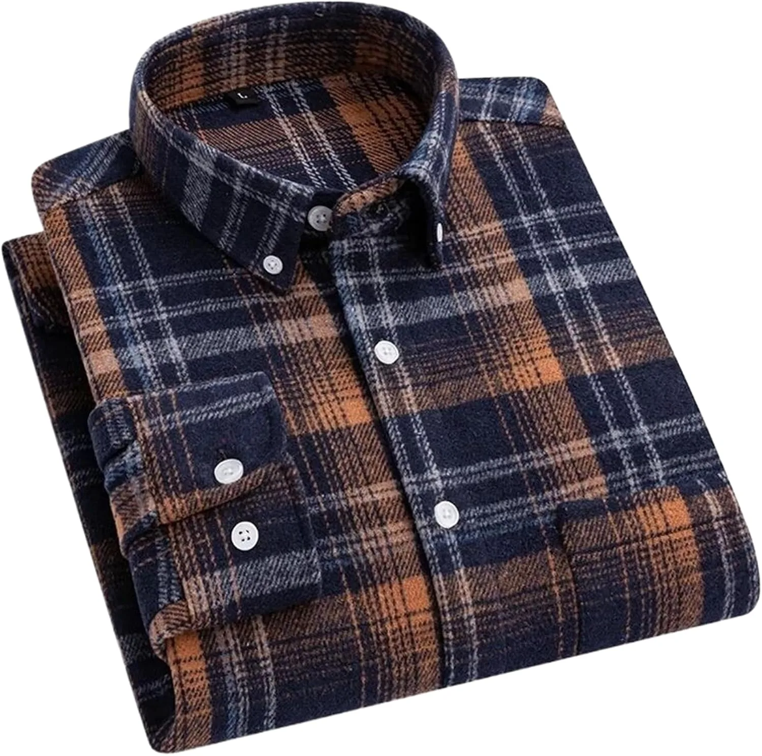 

Мужская рубашка с длинным рукавом Slim Fit Casual Plaid FSSNHQHCJ
