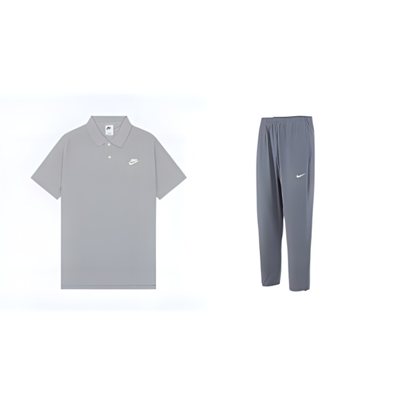 

Повседневная спортивная мужская серая майка + серые брюки Nike, серый