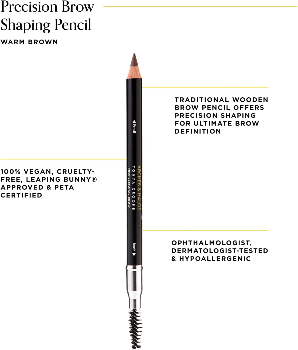 Карандаш для бровей Precision Brow Shaping Pencil Arches & Halos, теплый коричневый, 2 мл Arches And Halos — фото 2