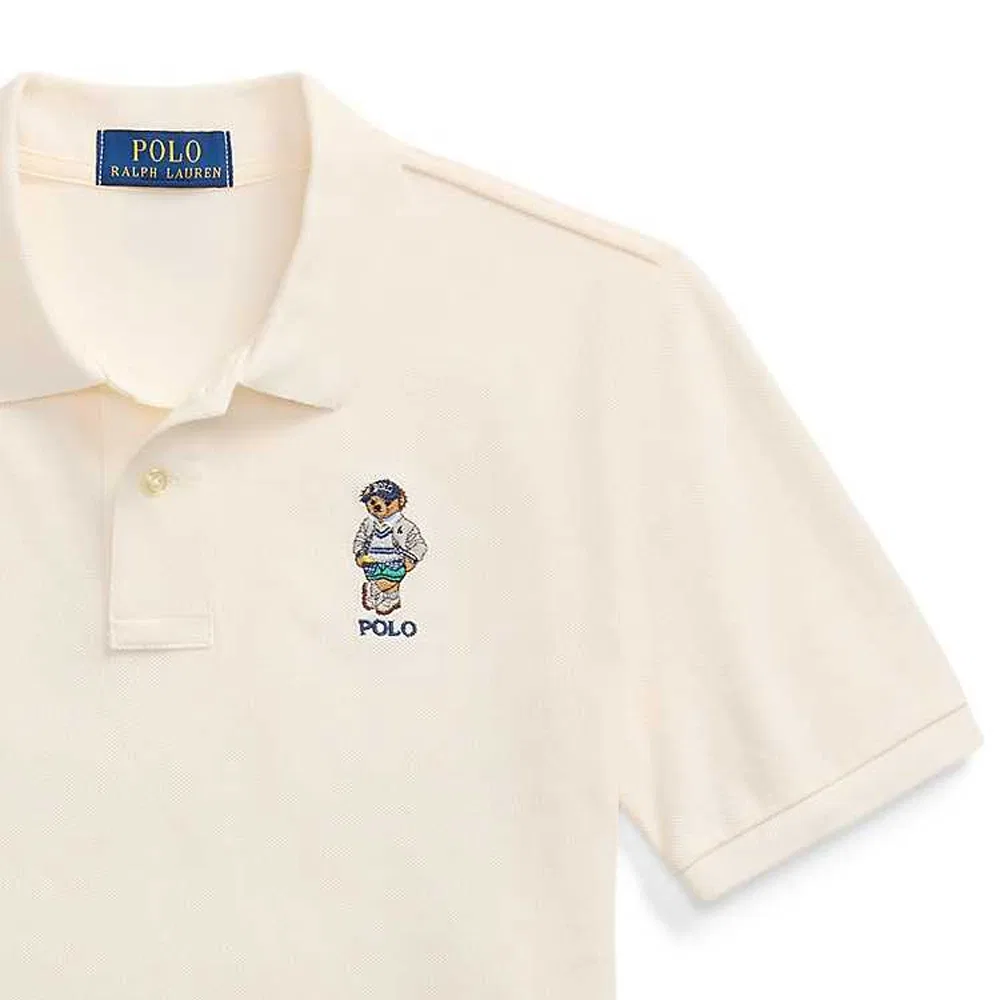 Поло для детей Polo Ralph Lauren бежевое — фото 4