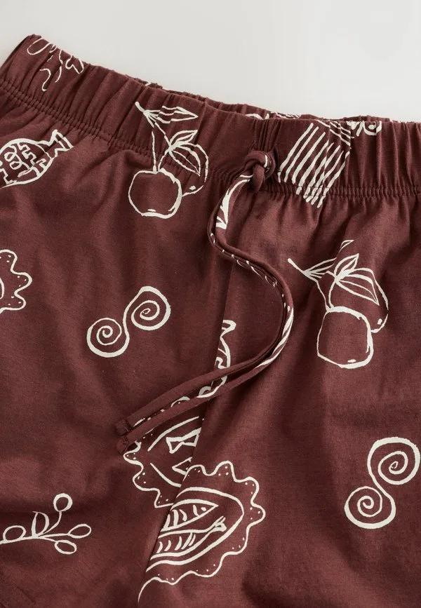 Спортивные брюки прямого кроя с поясом на завязках Next, Chocolate Brown Print — фото 2