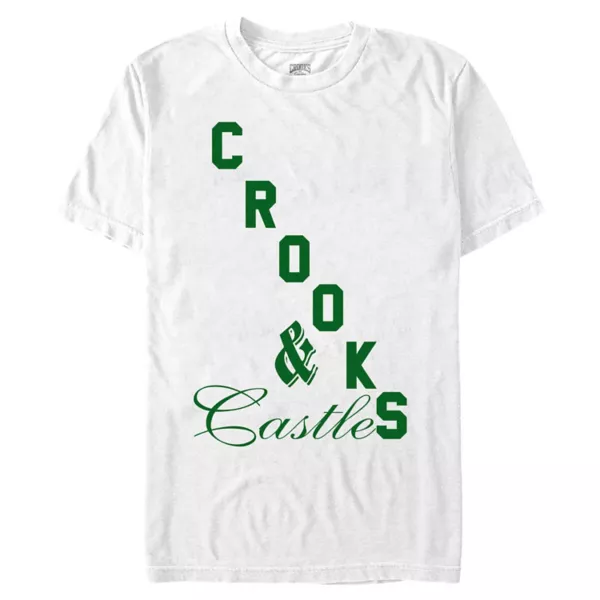 

Мужская футболка Crooks and Castle с графическим логотипом в смешанном шрифте Licensed Character, цвет white green