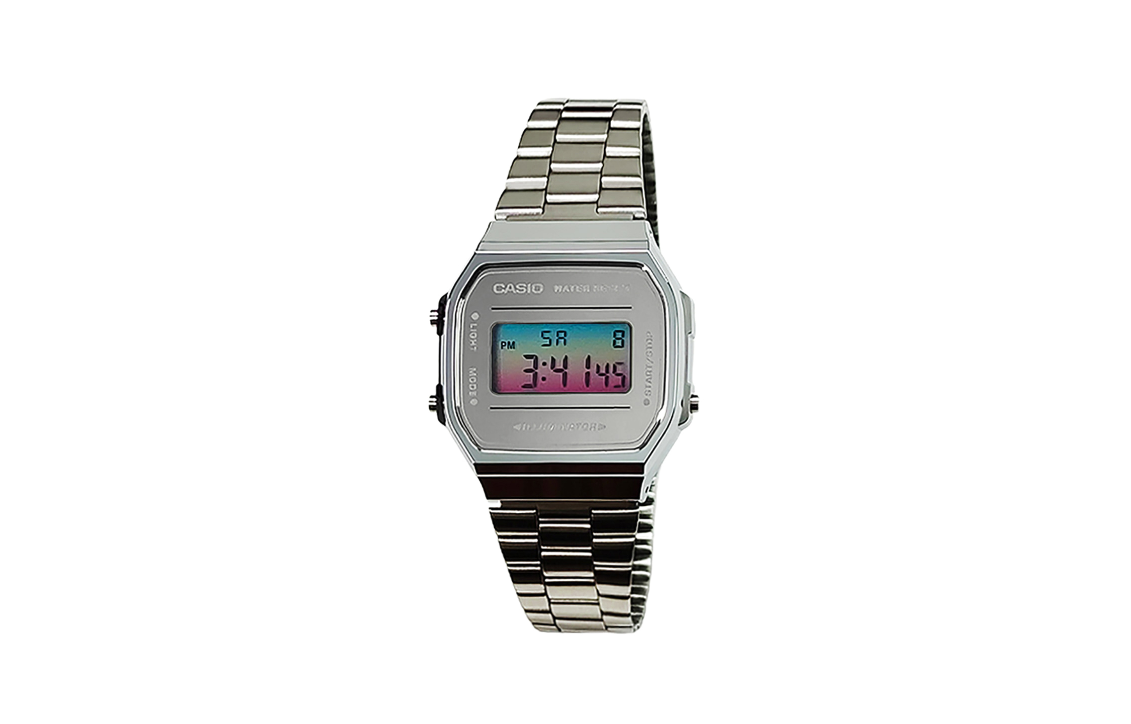 

CASIO Часы Retrofit Series Quartz Movement Stainless Steel Strap Watch Men's Watch Red Watch Dial, Silver Dial with Gradient Blue-Green Glass Lens