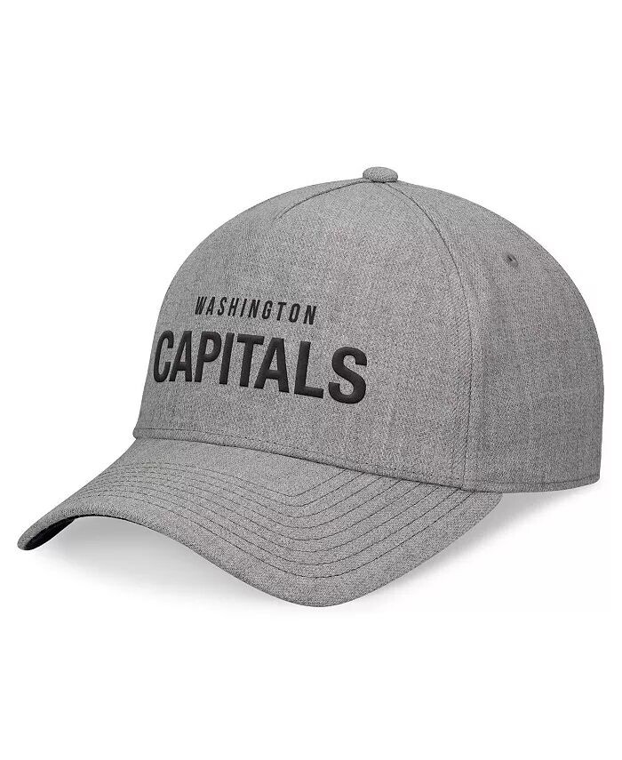 

Мужская кепка Washington Capitals Elements A-Frame Leather Strapback цвета серого меланжа Fanatics Signature