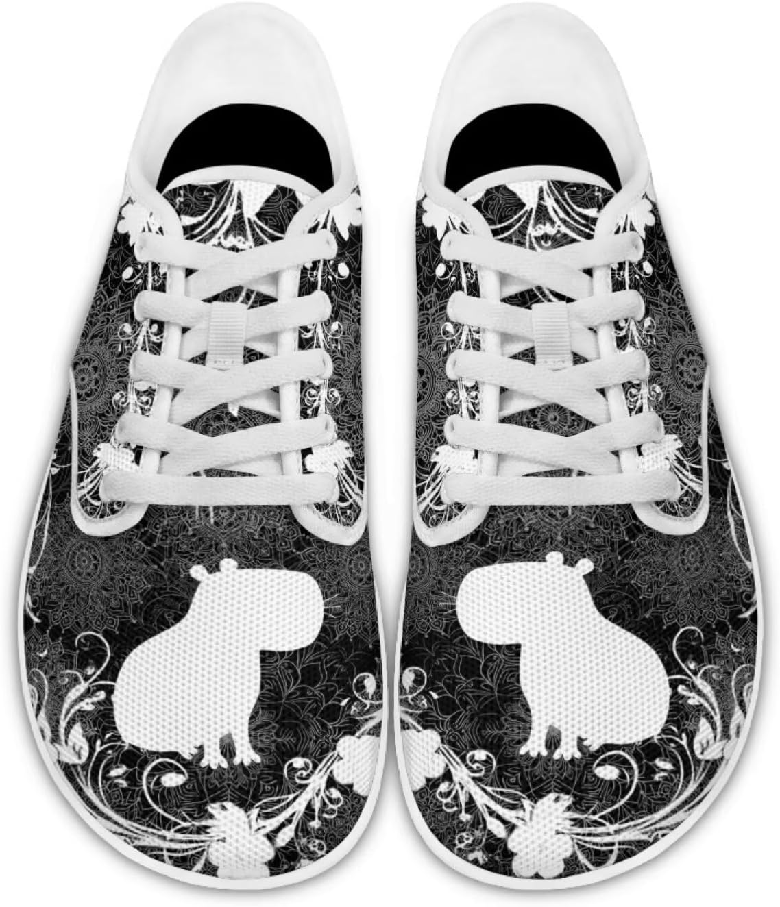 

Кроссовки для женщин и мужчин с широким носком, нулевая посадка, минималистичные, комфортные для тенниса, офиса и повседневной носки Pointodoor, Capybara Boho Mandala Print