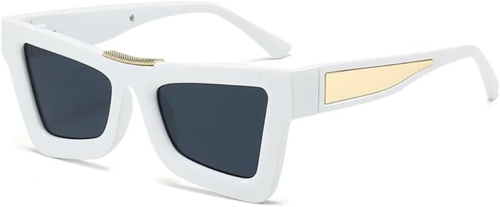 

Солнцезащитные очки для мужчин и женщин - защита UV400 - оправа "кошачий глаз" с градиентными линзами, компактная форма, для занятий спортом на открытом воздухе и вождения DSVIGF, White